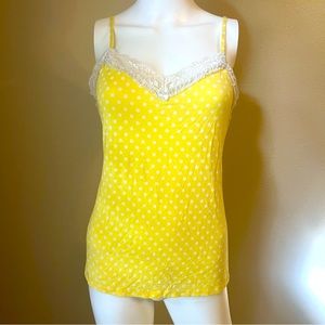 Victoria’s Secret yellow white polka dot cami top size Medium